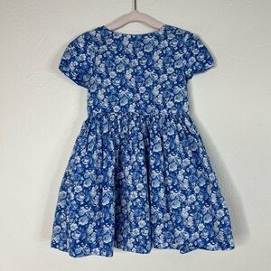 Ralph Lauren Baby Dress Blue Floral Cotton Short Sleeve Set Flare Style Size 18M